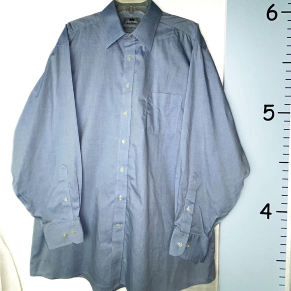 Stafford Executive Light Blue Button-down Shirt 17.5‎ 34-35 Men's